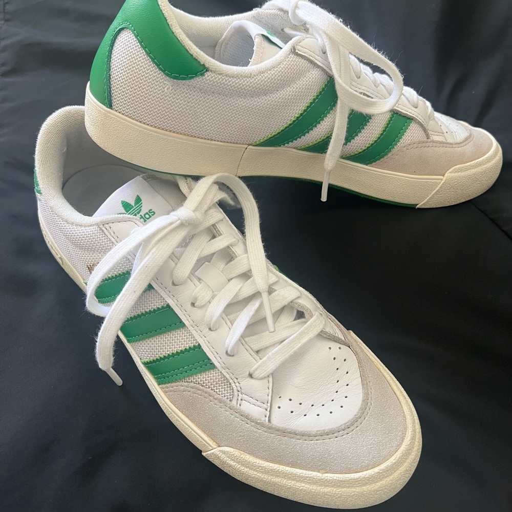 adidas White & Green Low-Top Women's Sneakers